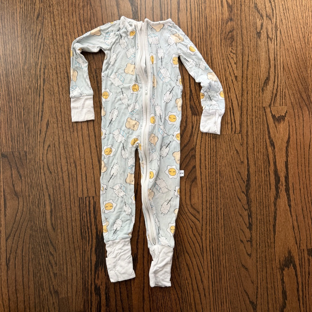 Little Sleepies Blue Breakfast Buddies bamboo zippy